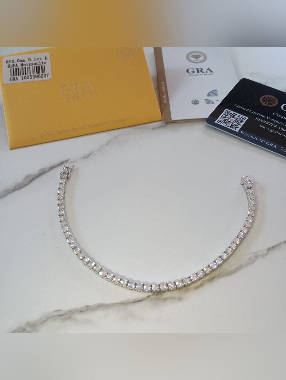 New Moissanite Diamond Tennis Bracelet 3mm 7 inch  925 Brilliant Round Cut